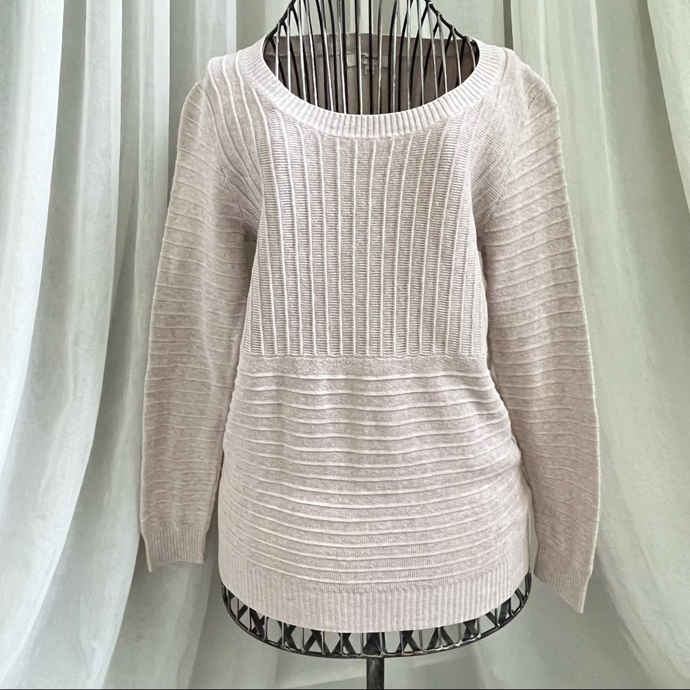 Madewell Cotton Beige Textured Long Sleeve Sweater